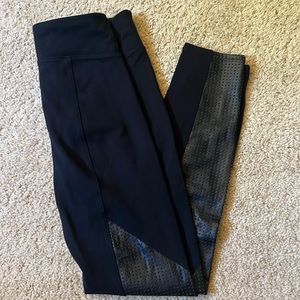 Spanx leggings with leather panels